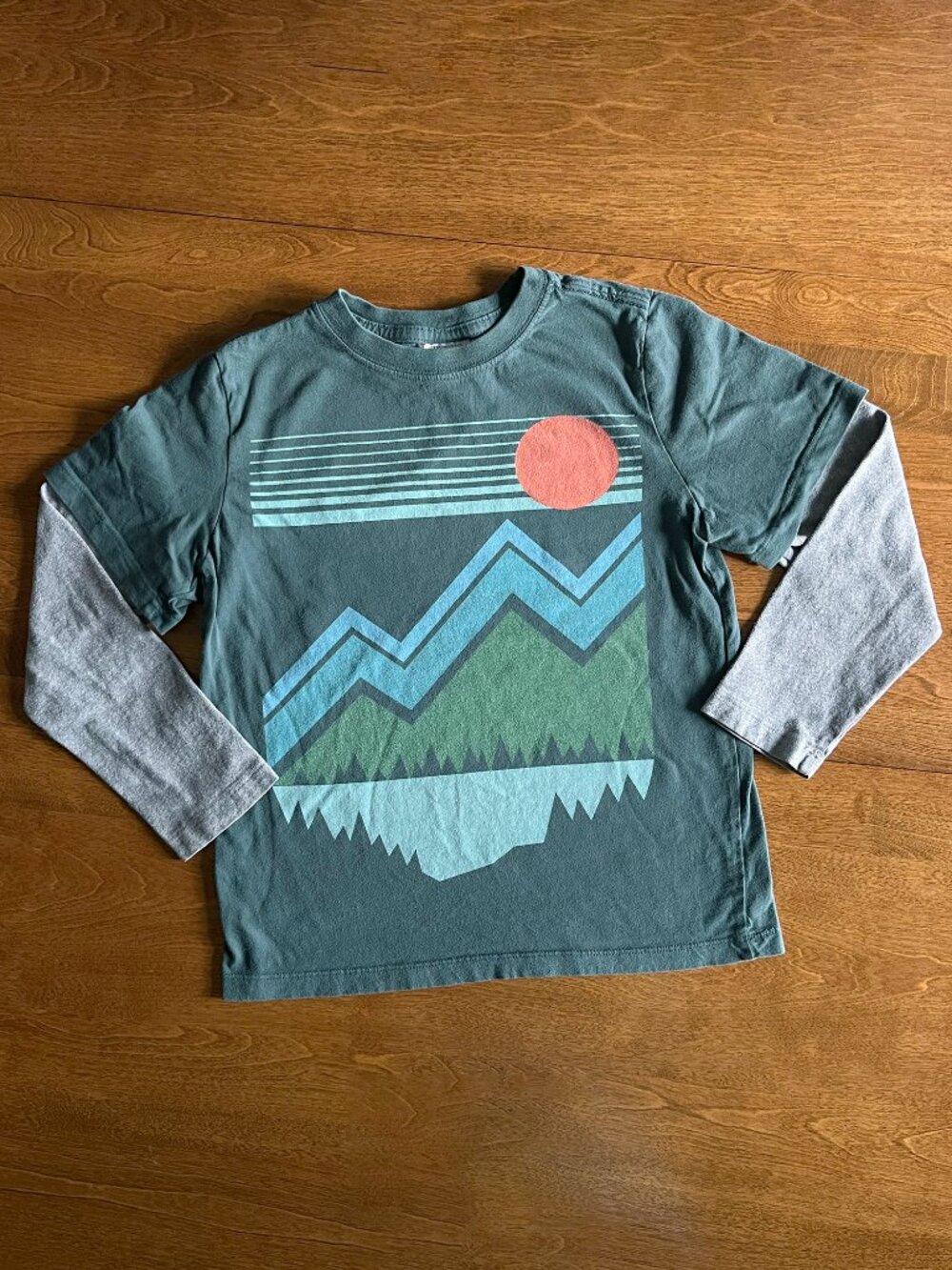 Hanna Andersson green landscape shirt 120